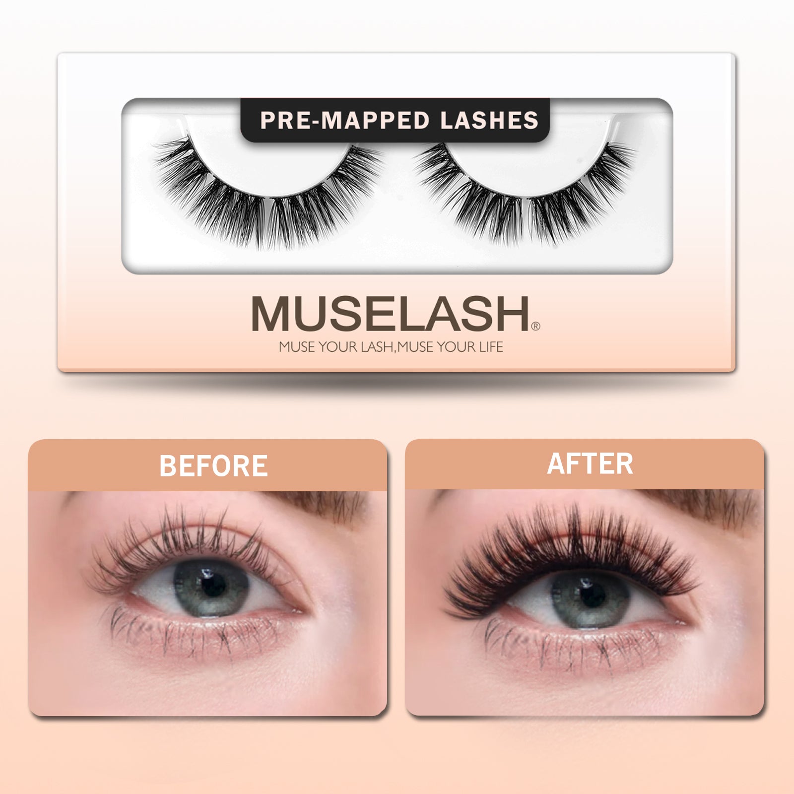 Muse Glamorous Volume Pre-mapped Single-Pair Lashes