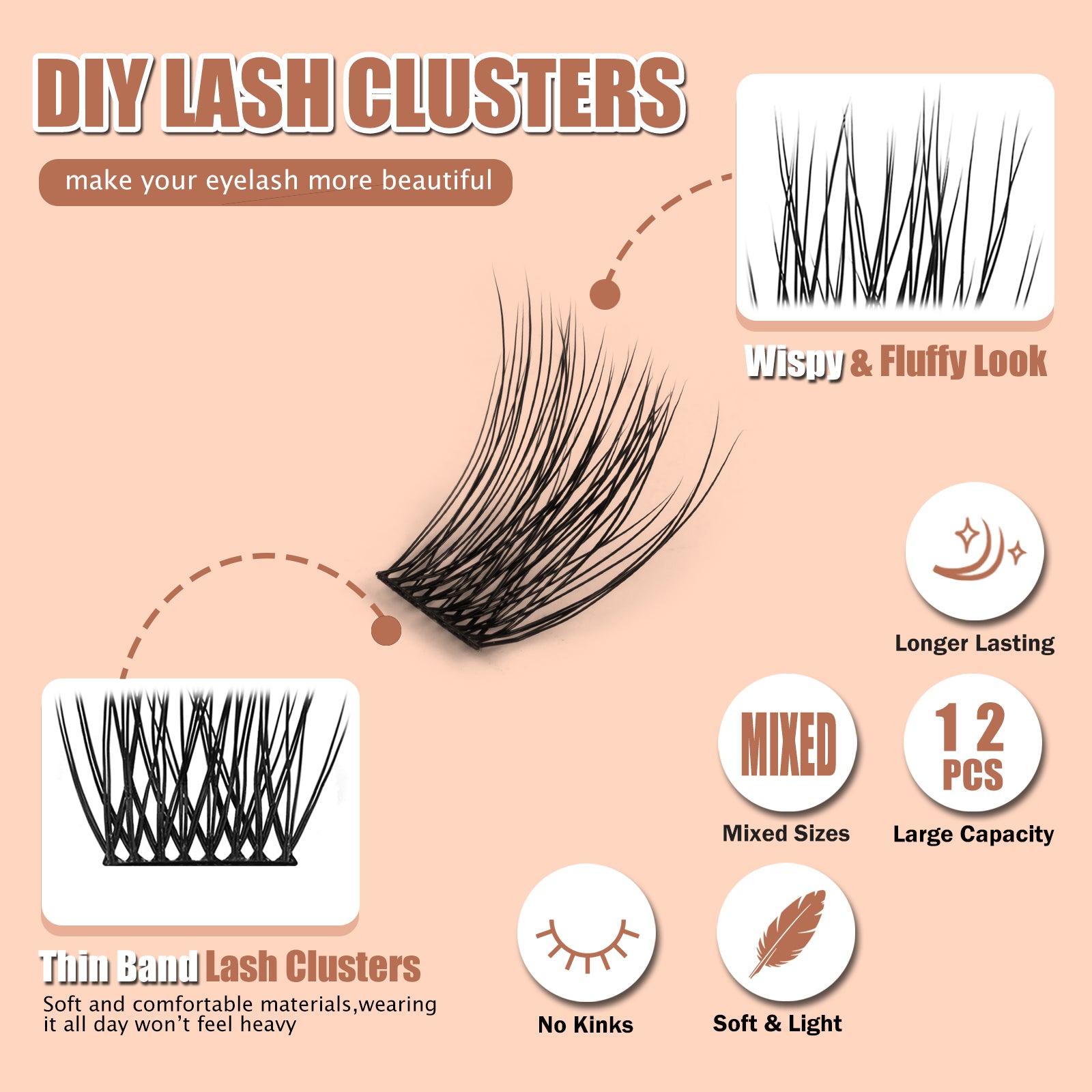 BLACKOUT VOLUME Mini Lash Clusters | 12-PCS Travel Ready