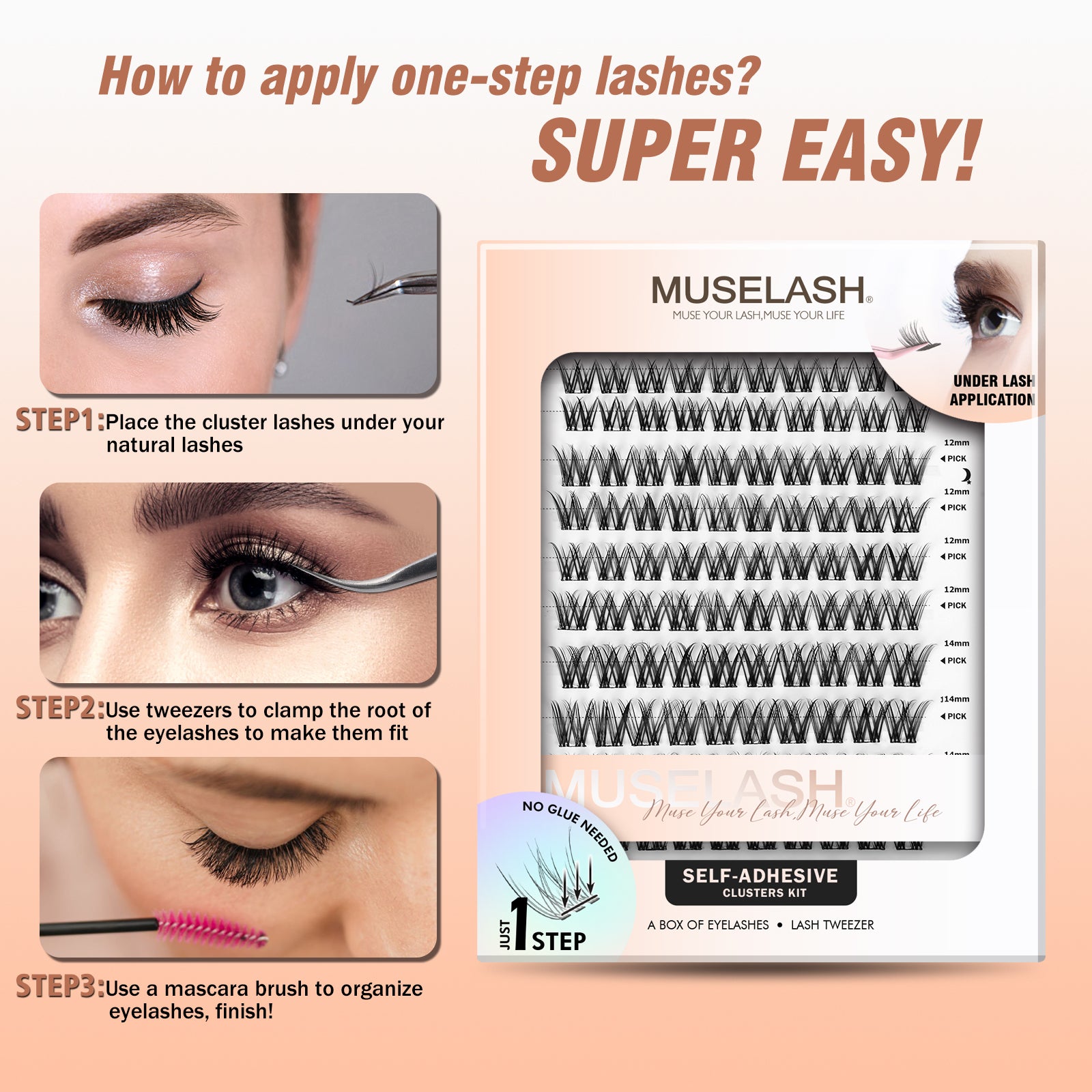 Selene Glimmer Dual-Layer Lash Kit (Self-Adhesive Upper & Lower Lash Set)