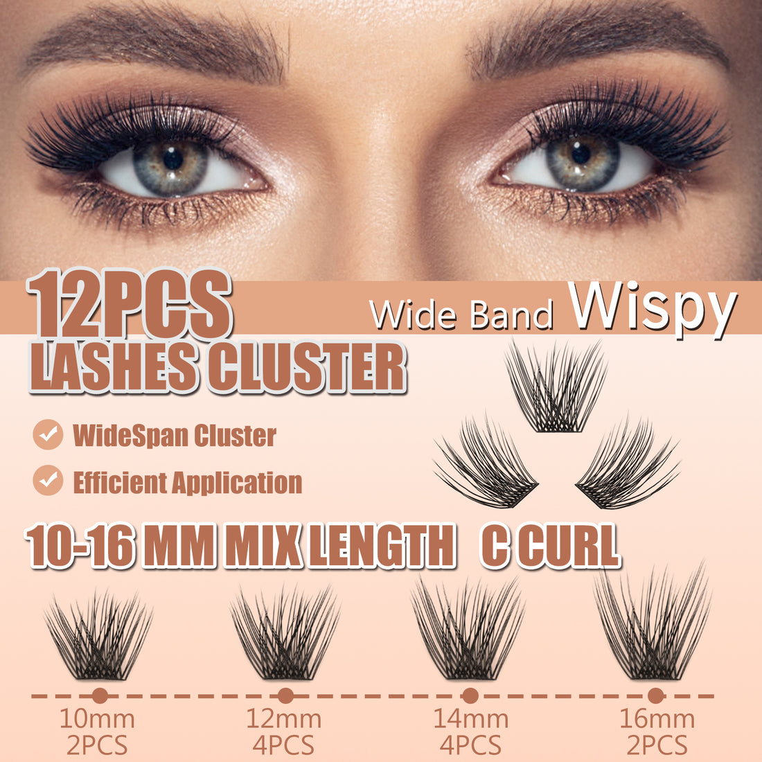 DIAMOND FIRE Mini Lash Clusters | 12-PCS Travel Ready