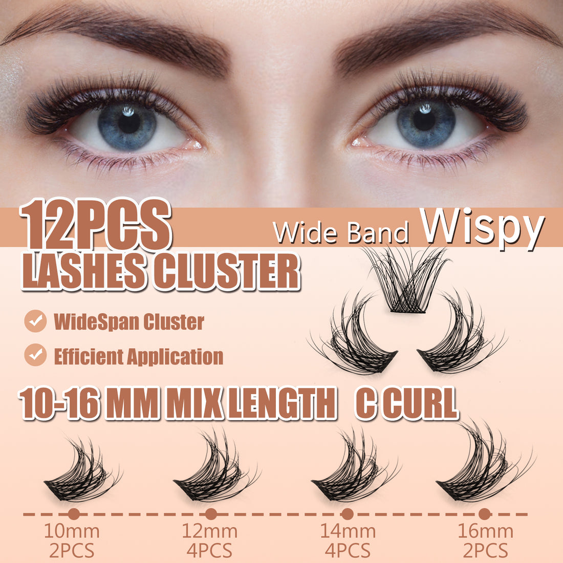 DOUBLE WHISPER Mini Lash Clusters | 12-PCS Travel Ready