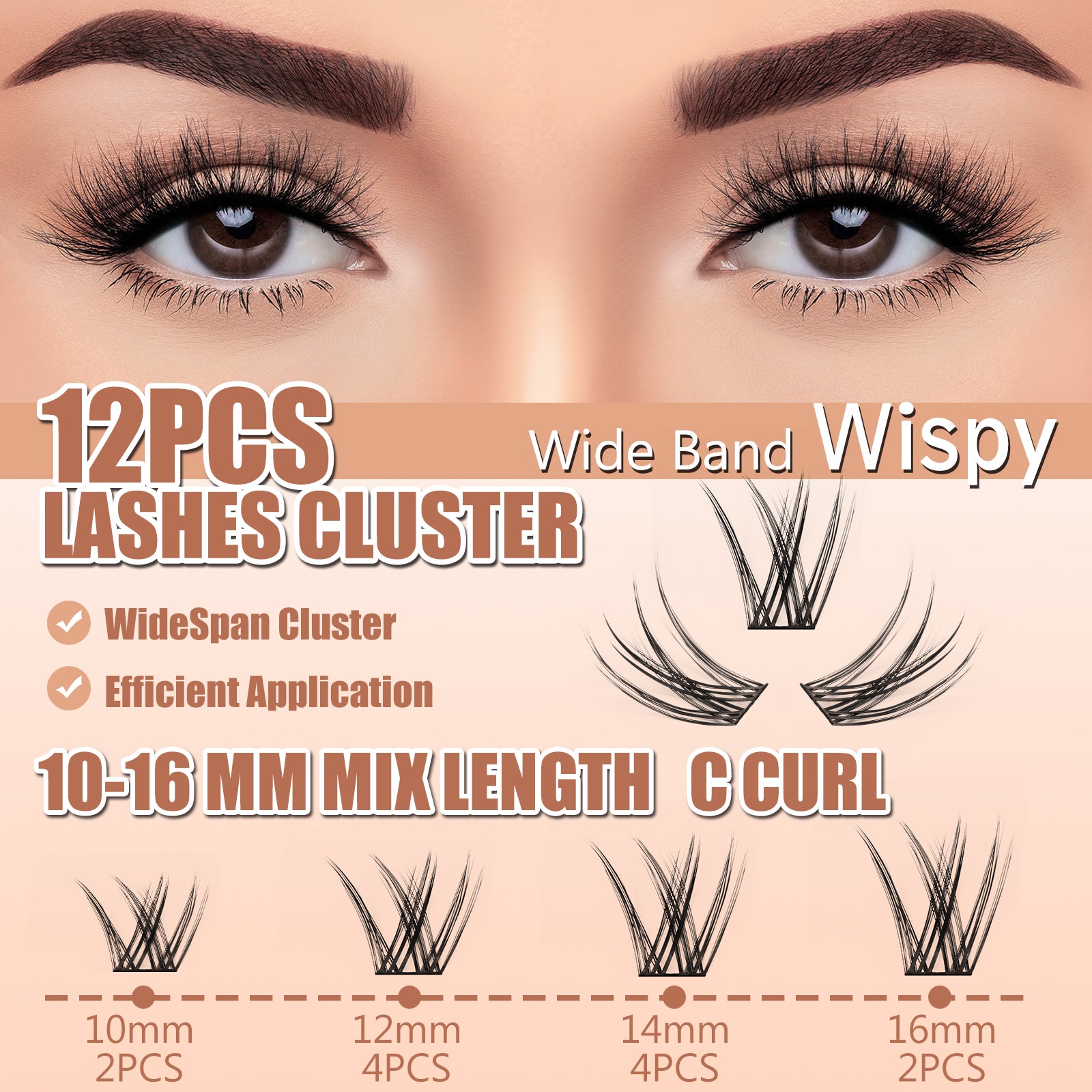 CRISSCROSS WHISPER Mini Lash Clusters | 12-PCS Travel Ready