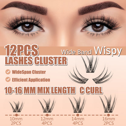 CRISSCROSS WHISPER Mini Lash Clusters | 12-PCS Travel Ready