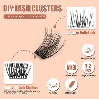 BLACKOUT VOLUME  Mini Lash Clusters | 12-PCS Travel Ready