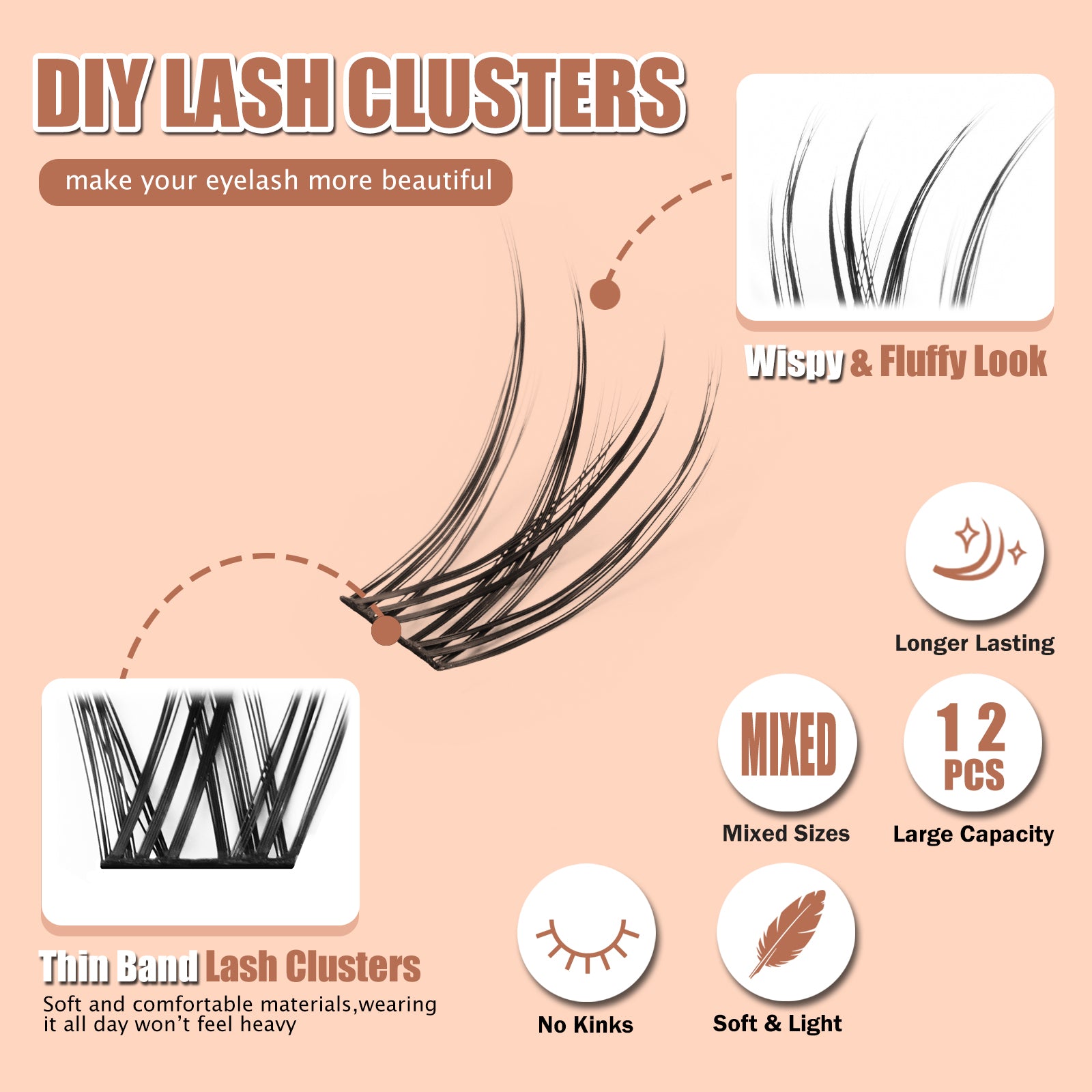 CRISSCROSS WHISPER Mini Lash Clusters | 12-PCS Travel Ready