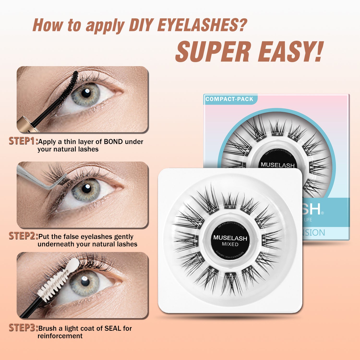 CRISSCROSS WHISPER Mini Lash Clusters | 12-PCS Travel Ready