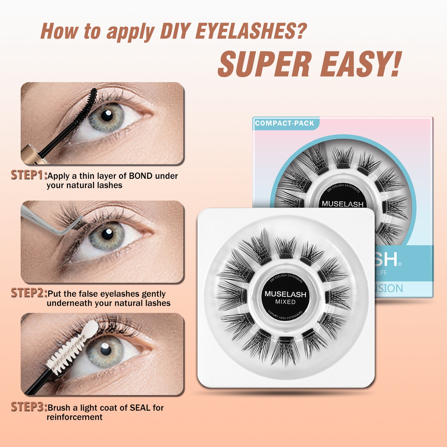 DIAMOND FIRE Mini Lash Clusters | 12-PCS Travel Ready
