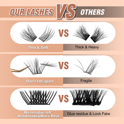 CRISSCROSS WHISPER Mini Lash Clusters | 12-PCS Travel Ready